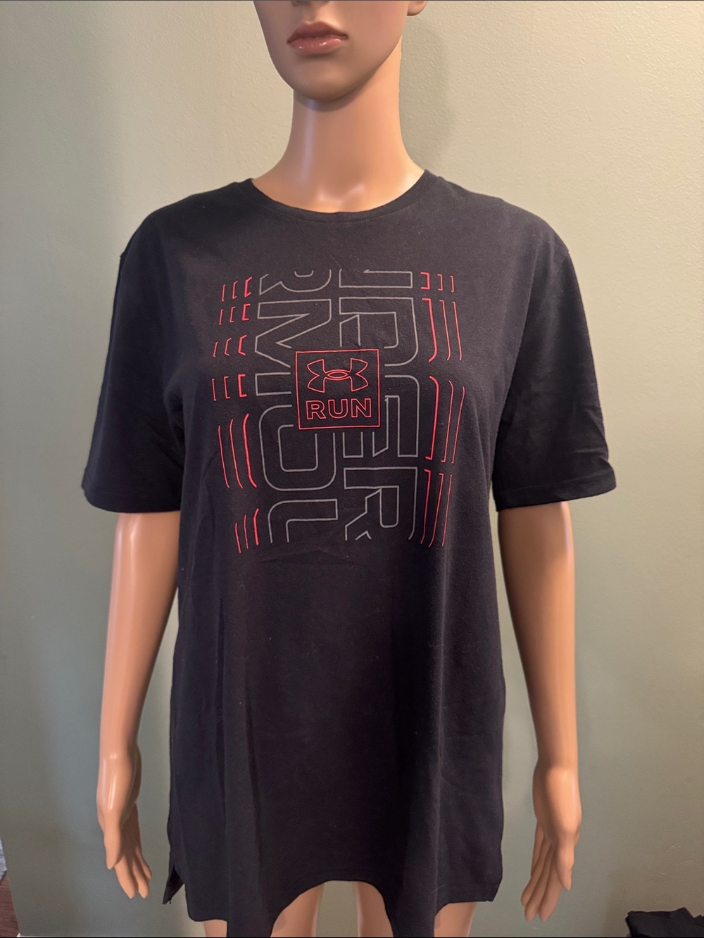 Under Armour Men's Black Tee with Red RUN Graphic